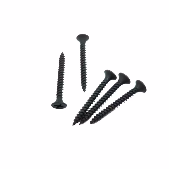 DIN18182 Tapping Screws Plastic Strip Collated Black Bugle Head Phosphated Cross Recessed Drywall Screws Nail for Installation