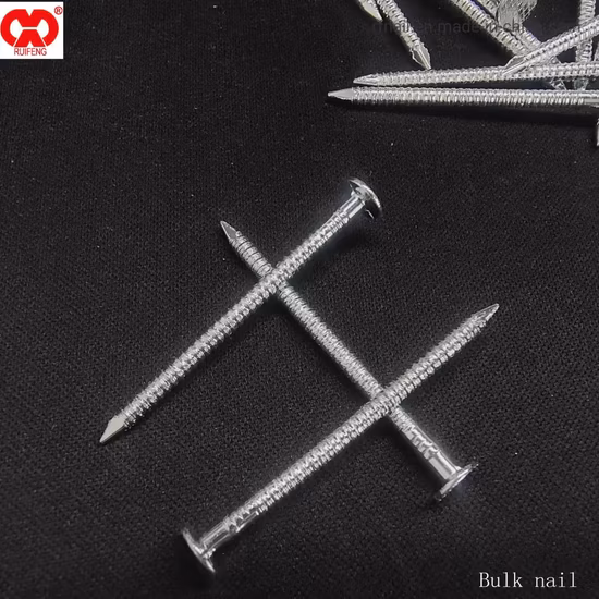 Ruifeng Brand Factory Supplier Competitive Price Steel Galvanized Common Bulk Nails Skid Proof Head.
