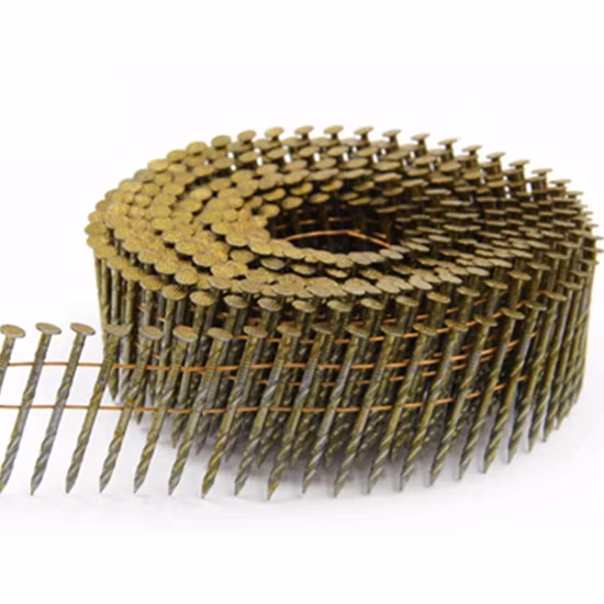 2.5X75mm Paint Yellow Pallet Coil Nails 9000PCS for Pneumatic Nailer