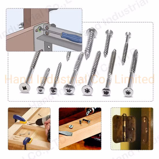 Factory Direct Price A2 A4 SS304 SS316 Stainless Steel Flat Csk Head with Flange Torx Wood Screws for Wooden Furniture