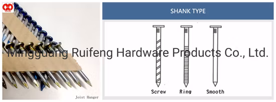 Yellow Color 34deg Smooth Paper Strip Nails Joist Hanger
