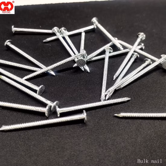 Pneumatic Gun Nails Direct Manufacturer in Anhui Galvanized Common Bulk Nails Skid Proof Head.